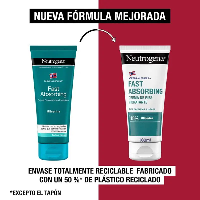 Neutrogena Immediate Absorption Moisturising Foot Cream, 100ml