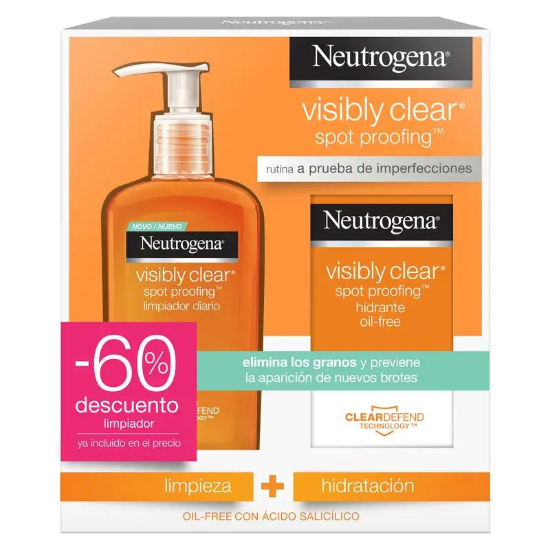 Neutrogena Visibly Clear Facial Routine Cleanser + Moisturiser
