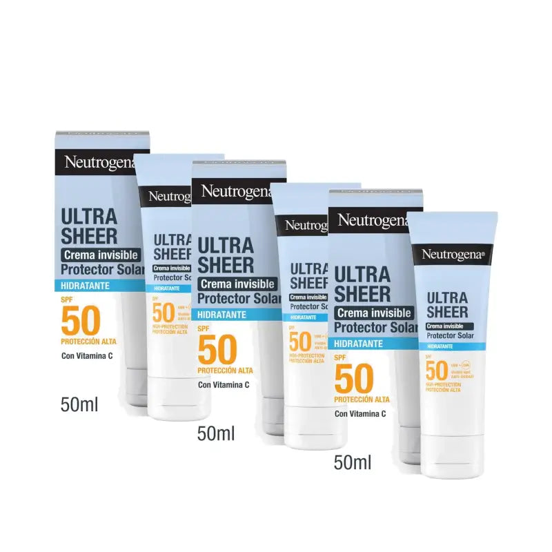 Neutrogena Ultra Sheer Invisible Moisturising Cream SPF 50, Pack of 3 x 50 ml