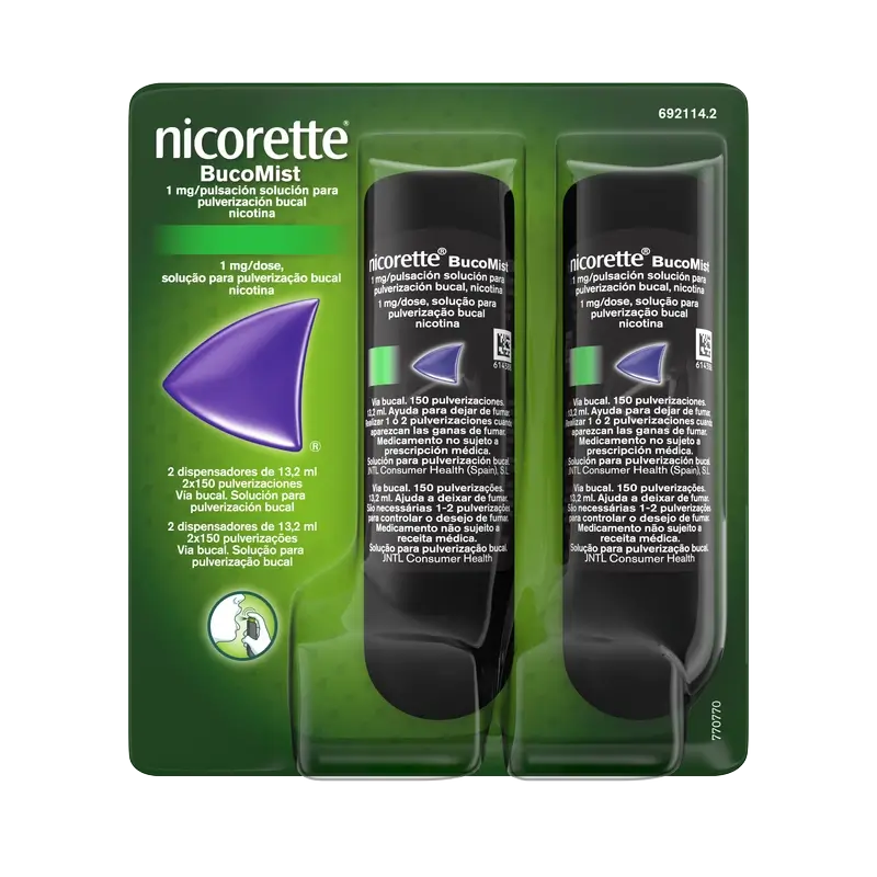 Nicorette® BucoMist 1 mg/pulsation mouth spray solution. Pack of 2