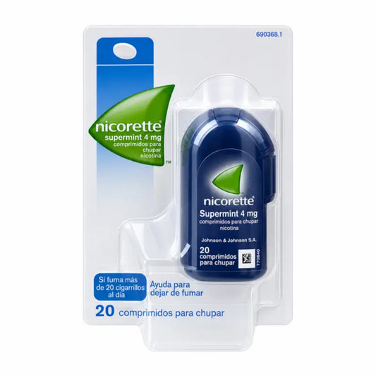 Nicorette Supermint 4 mg 20 Sucking Tablets