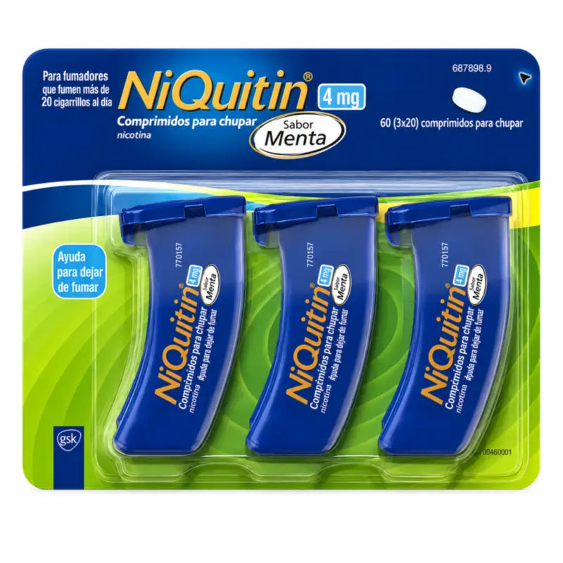 NiQuitin 4 mg Peppermint, 60 Sucking Tablets