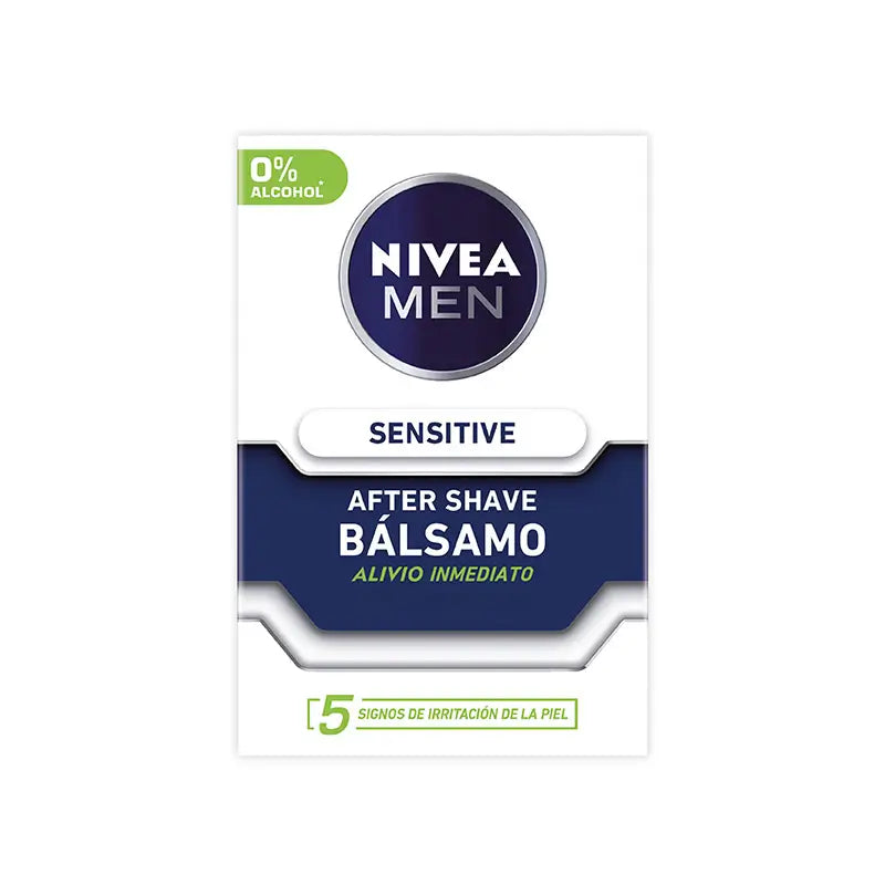 Nivea Men After Shave Sensitive Balm 0% Alcohol Bottle, 100 ml