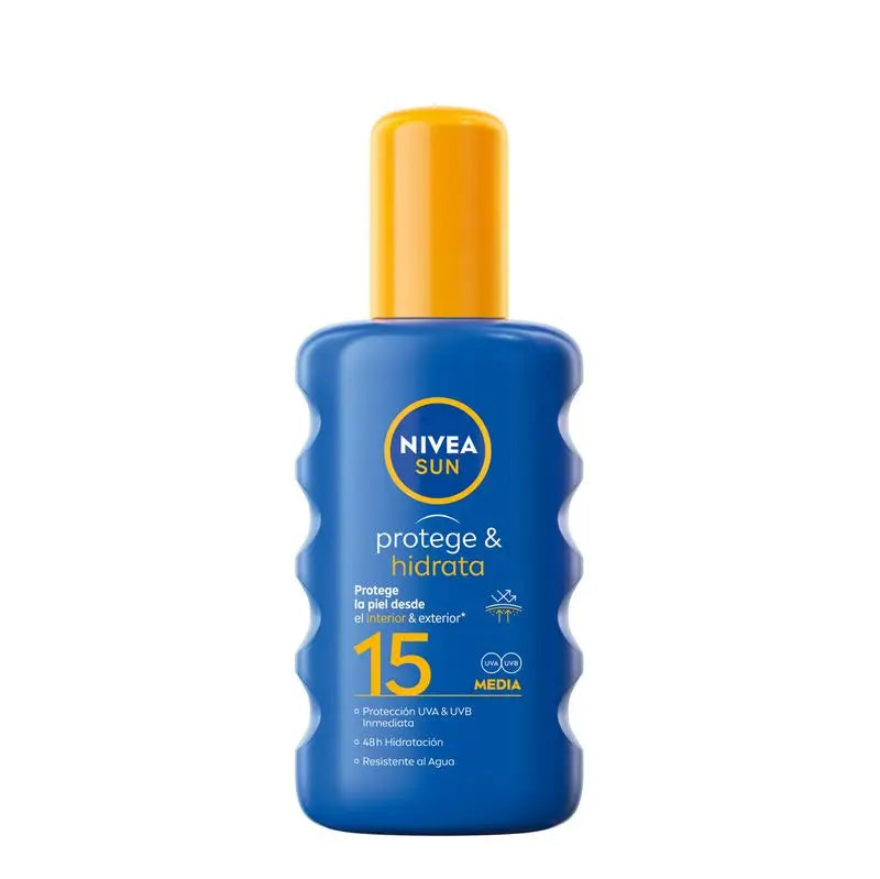 NIVEA Sun SPF15 Protect & Moisturise Moisturising Sun Spray, 200 ml