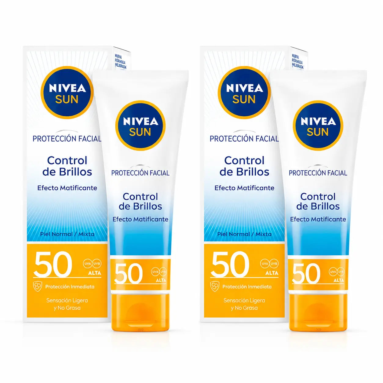NIVEA Sun SPF50 Uv Shine Control Sunscreen, 50 ml, 2-pack