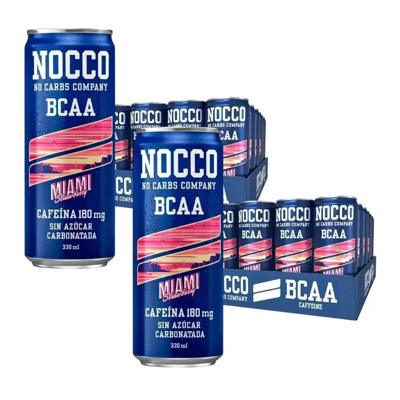 Nocco Pack Bcaa Miami Strawberry, 24 Units X 330 Ml