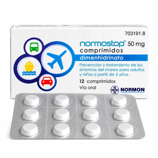 Normostop 50 mg Dimenhydrinate 12 tablets
