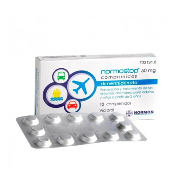 Normostop 50 mg Dimenhydrinate 12 tablets