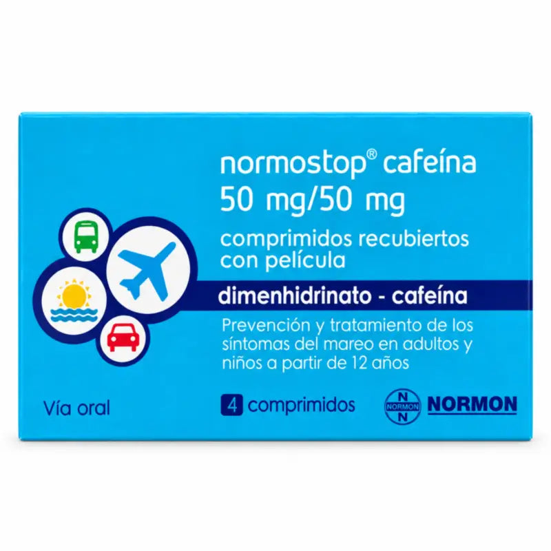 Normostop Caffeine 50 mg/ 50 mg, 4 Film-coated Tablets