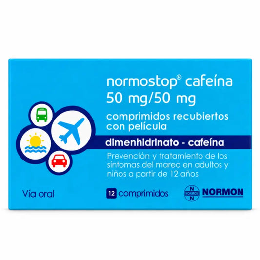 Normostop Caffeine 50 mg/ 50 mg, 12 Film-coated Tablets