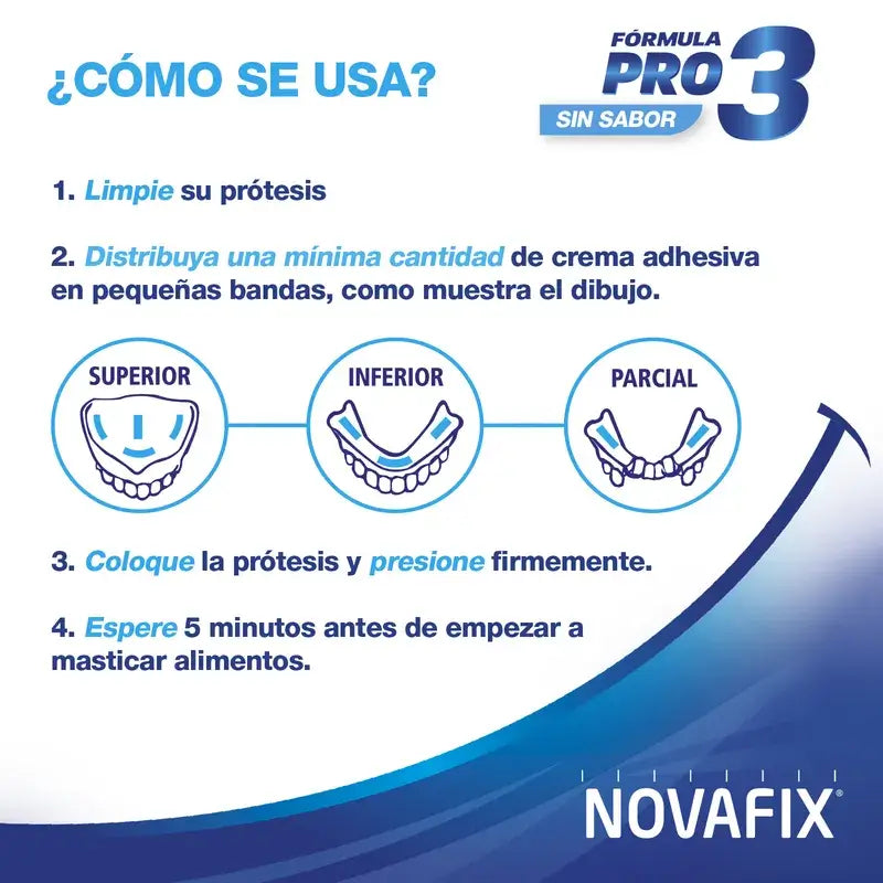 Novafix Pro3 Flavourless Denture Adhesive Cream , 50 g
