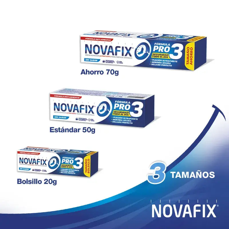 Novafix Pro3 Flavourless Denture Adhesive Cream , 50 g