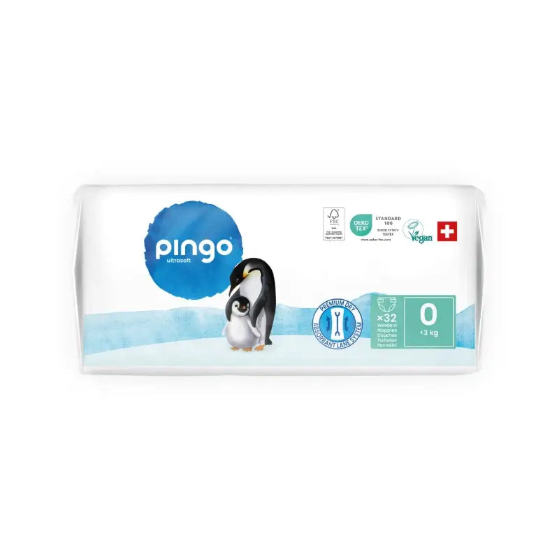Pingo eco-friendly nappies, Size 0 (<3 kg), 32 pieces