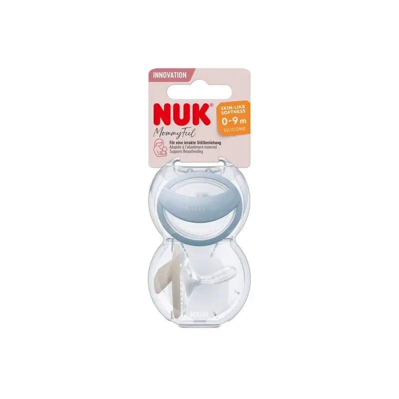 Nuk Mommy Feel Soother 0-9 M Blue-Grey , 2 units