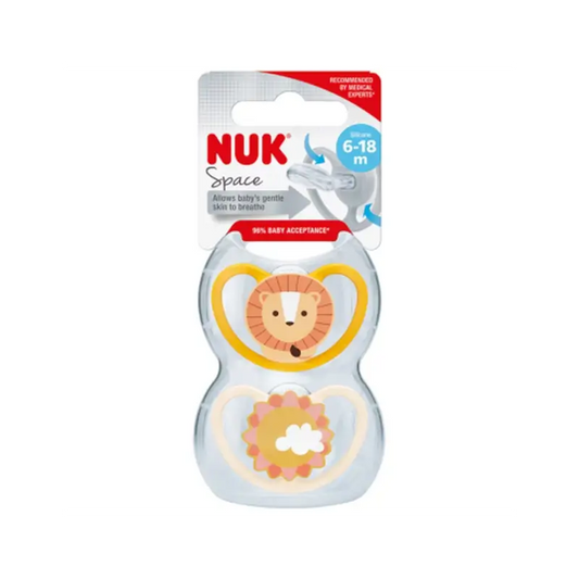 Nuk Pacifier Space Leon/Sol T2 6-18M Silicone , 2 units