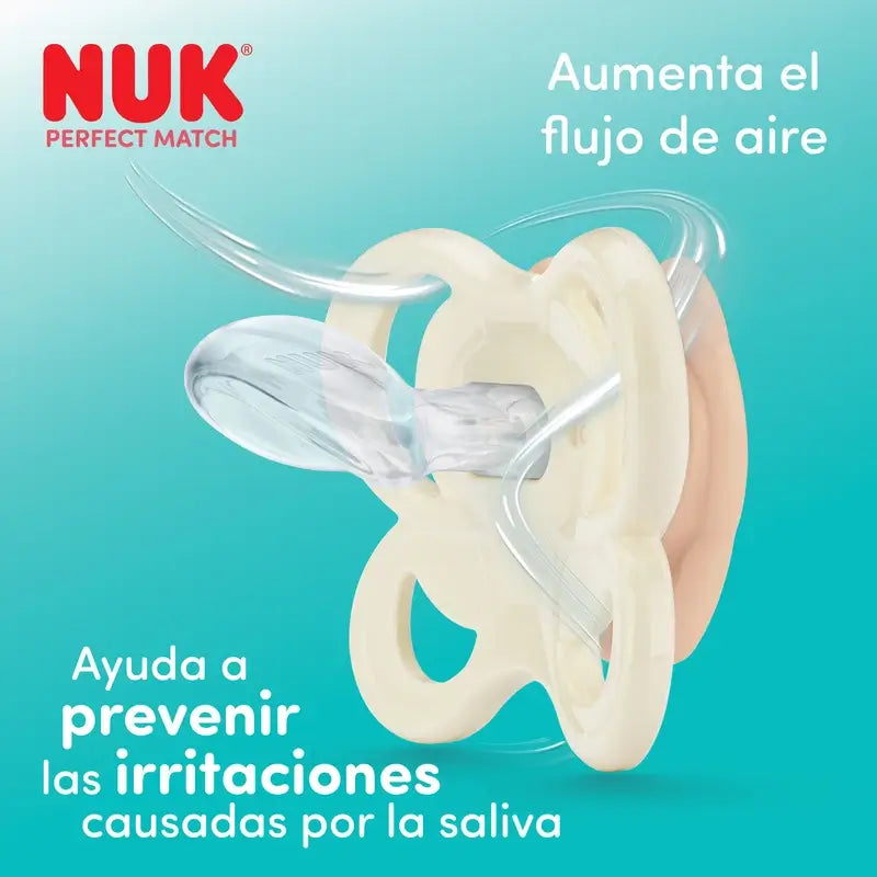NUK Perfect Match Air Silicone Dummy T0 0–2 months Fox/Bear, 2 pcs