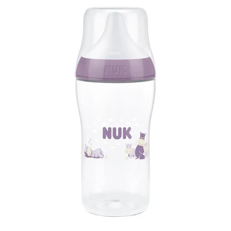 NUK Perfect Match 260 ml Baby Bottle, M Teat, 3m+, Hippopotamus