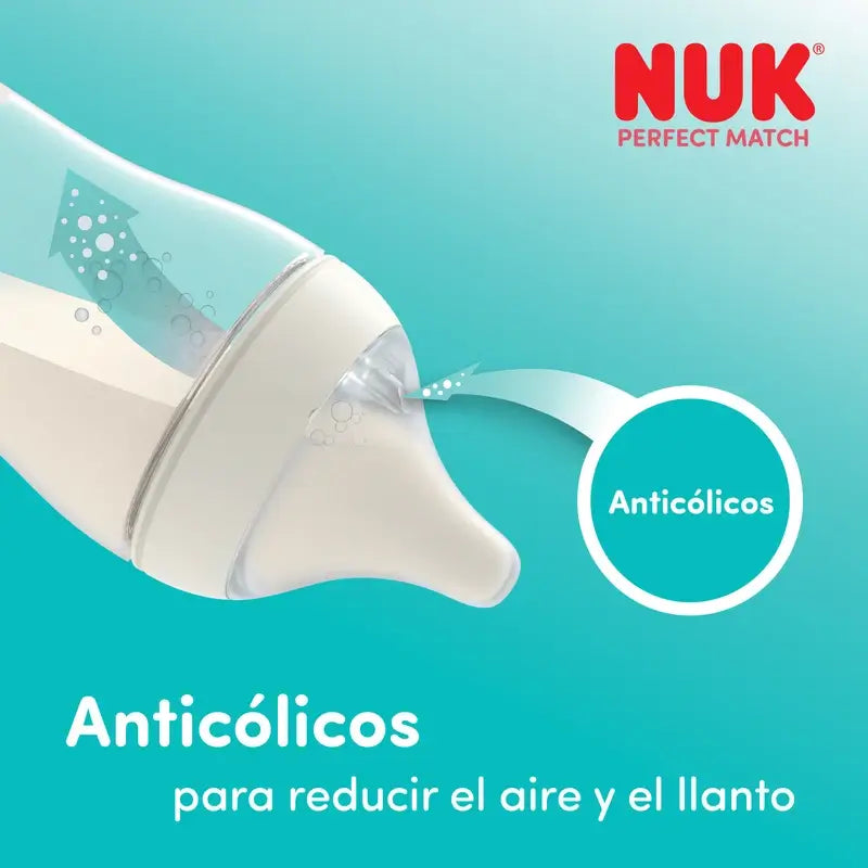 NUK Perfect Match Silicone Teat, Flow M, 3m+, 2-pack