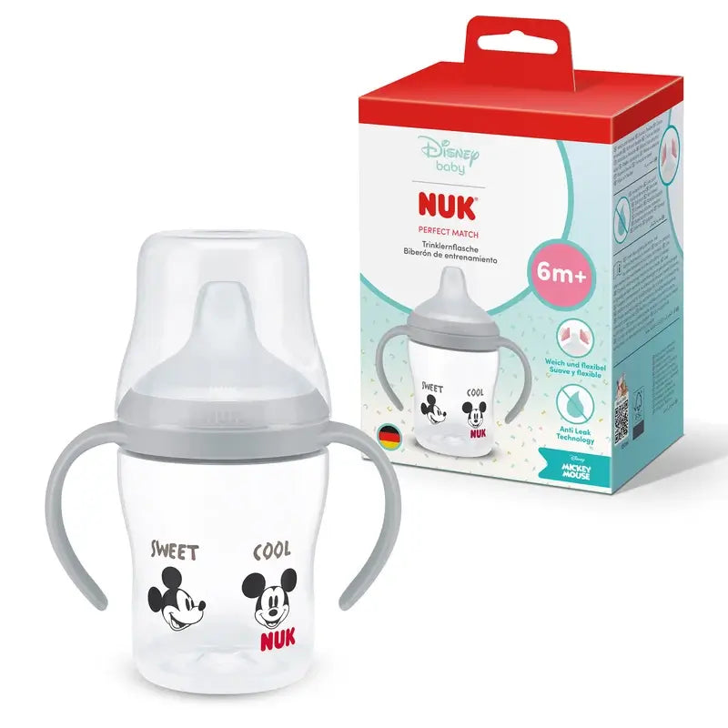 NUK Perfect Match Training Bottle 150 ml 6m+ Mickey Mouse Grey