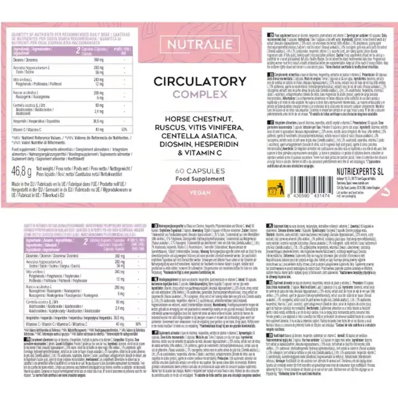 Nutralie Circulatory Complex With Diosmin + Hesperidin, 60 capsules