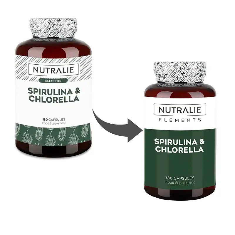 Nutralie Spirulina & Chlorella Energy & Strength 1800Mg , 180 capsules