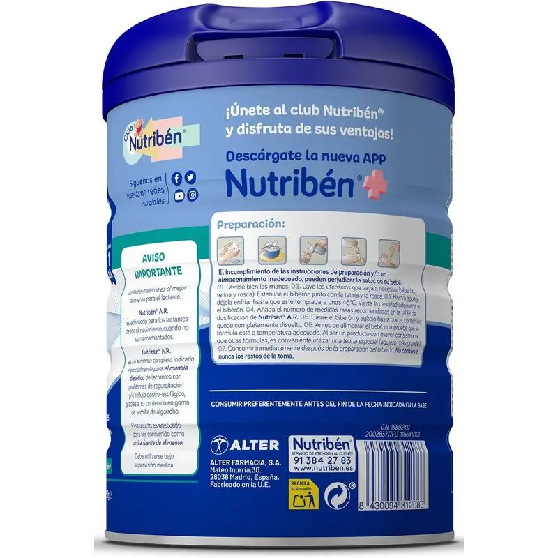 Nutribén AR Anti-Reflux and Anti-Regurgitation Milk 800 g