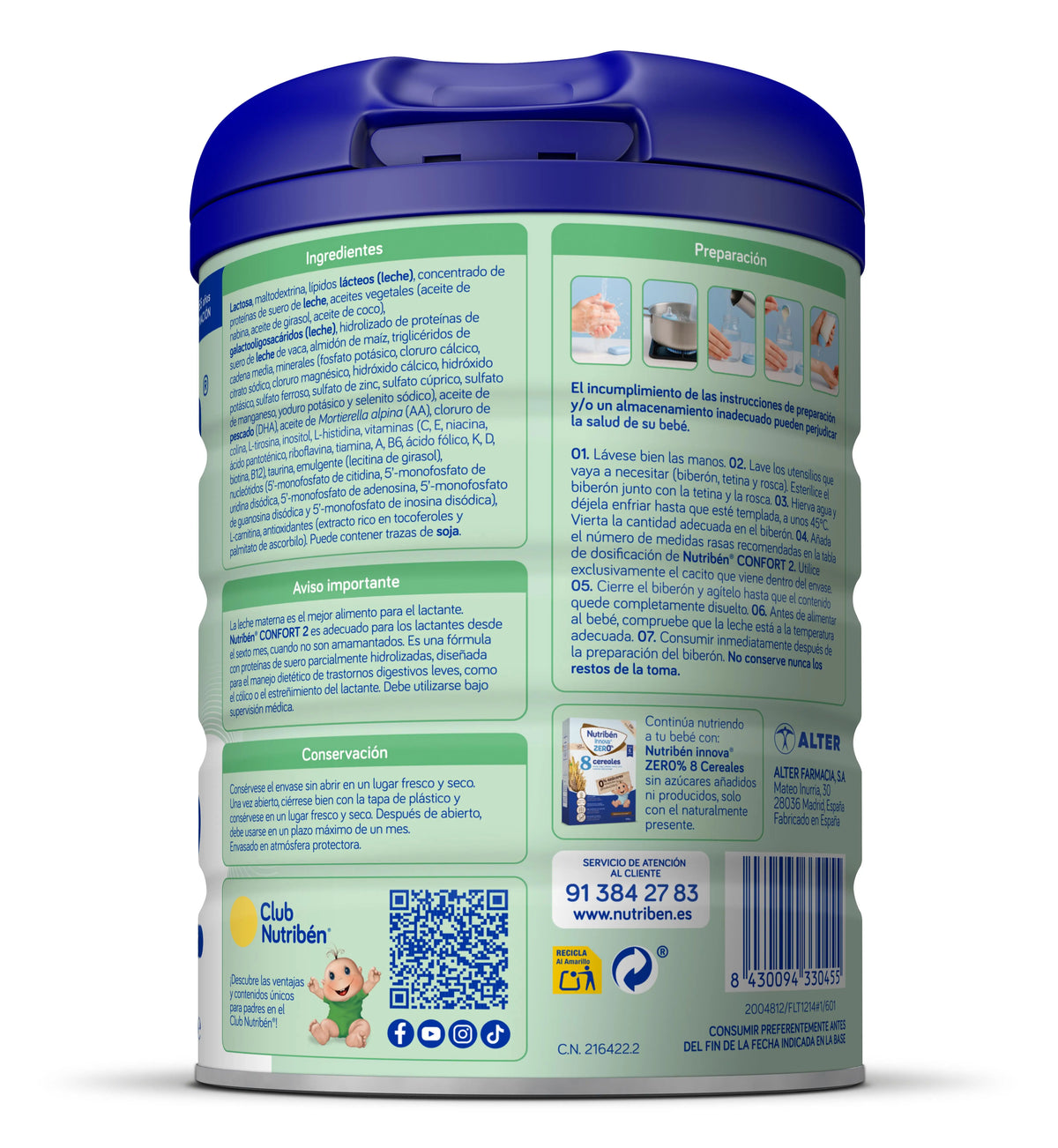Nutribén Confort 2 Milk Continuation, 800 g