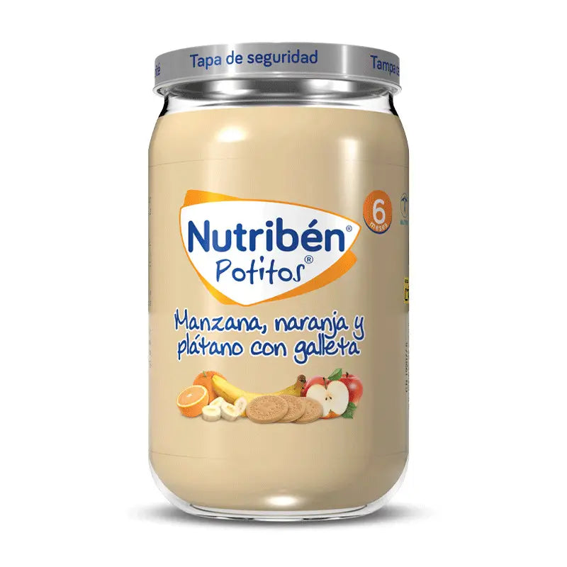 Nutribén Potito Apple, Orange and Banana with Biscuit, 235 g