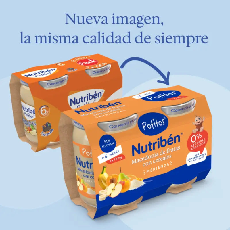 Nutriben Pack Pot Macedonia Fruit Cereals 2X190g