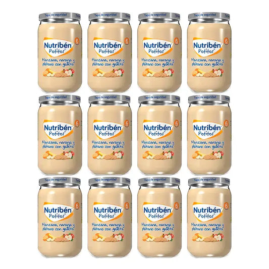 Nutriben Potito Apple, Orange And Banana With Biscuit , 12 x 235 grams