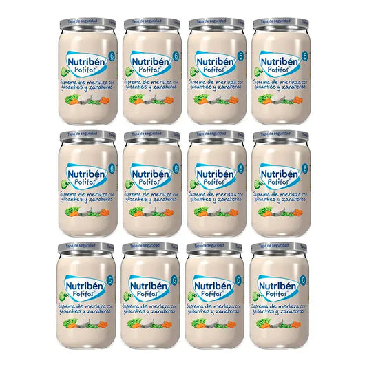 Nutriben Potito Supreme Of Hake With Peas And Carrots , 12 x 235 grams