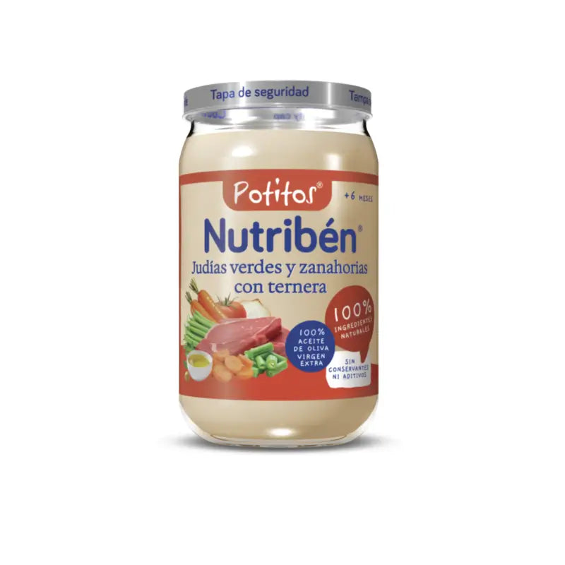 Nutribén Potito Beef with Green Beans and Carrot, 235 g