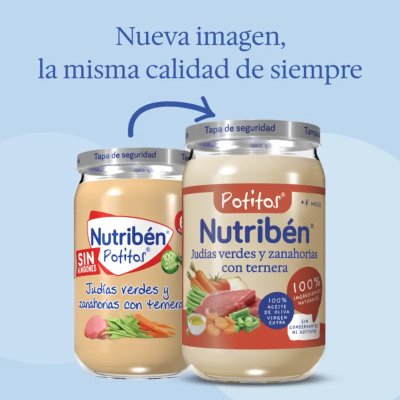 Nutribén Potito Beef with Green Beans and Carrot, 235 g