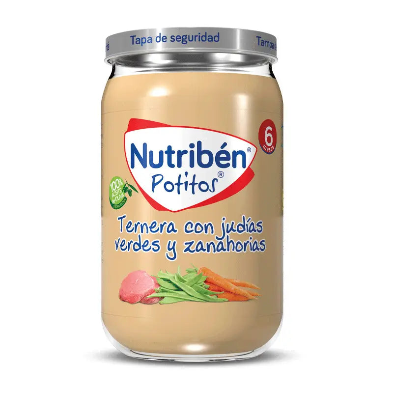 Nutribén Potito Beef with Green Beans and Carrot, 235 g