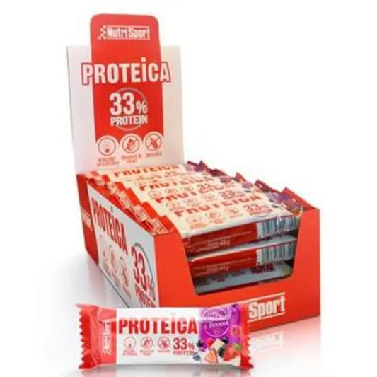 Nutrisport Protein Bar White Choco-Red Berries 24Uds.