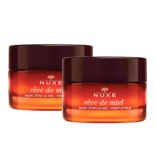 Nuxe Rêve de Miel Ultra-Nourishing and Restorative Honey Lip Balm, Pack of 2 x 15 ml