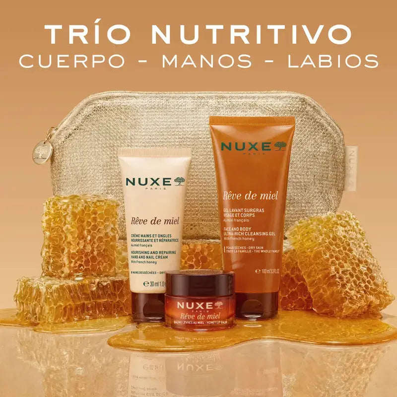 Nuxe Rêve de Miel Nourishing Trio for Body, Hands and Lips 145 ml