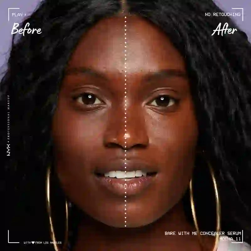 Nyx Bare With Me Serum Concealer, Mocha Shade. Vegan Formula. , 9.6 ml