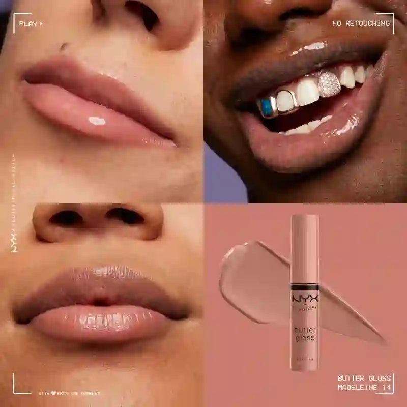 Nyx Lip Gloss Butter Gloss - Madeleine 14 , 8 ml