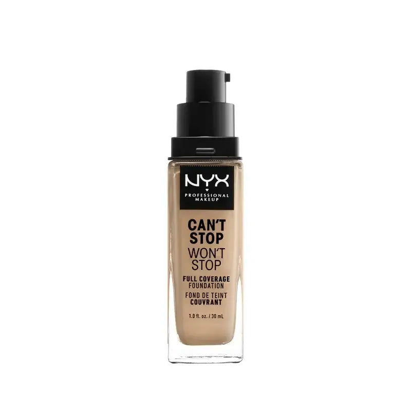 Nyx Can'T Stop Won'T Stop Full Coverage Foundation Foundation Shade 7.5 Soft Beige Medium , 30 ml