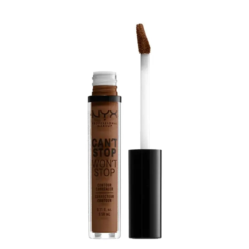 Nyx Noncomedogenic Long Lasting Concealer Can'T Stop Won'T Stop Shade 19 Mocha For Very Dark Skin , 3,5 ml