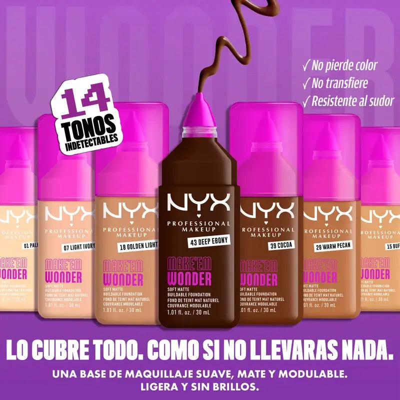 Nyx Cosmetics Make Em Wonder Fdt Light, 30 ml