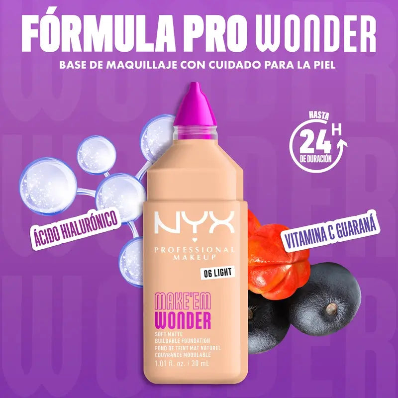 Nyx Cosmetics Make Em Wonder Fdt Light, 30 ml
