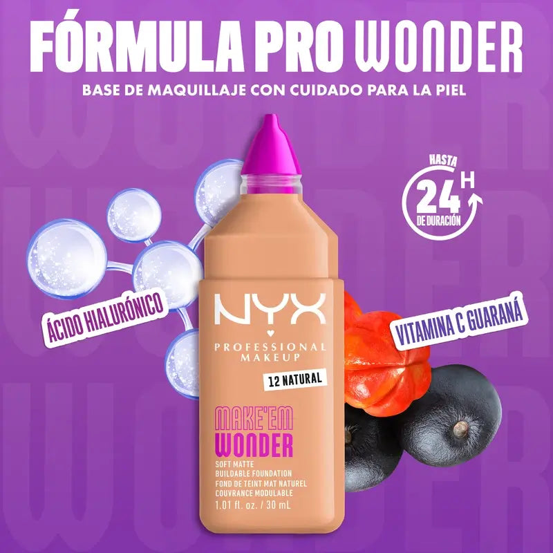 Nyx Cosmetics Make Em Wonder Fdt Natural, 30 ml