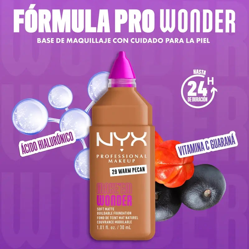 Nyx Cosmetics Make Em Wonder Fdt Warm Pecan, 30 ml