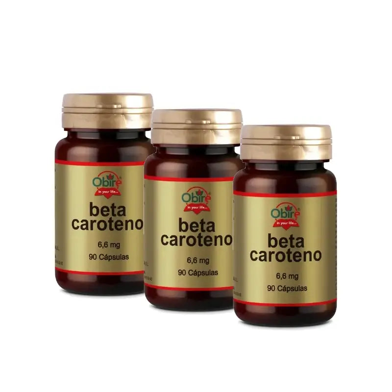 Obire Beta-carotene 6.6 mg, Pack of 3 x 90 capsules