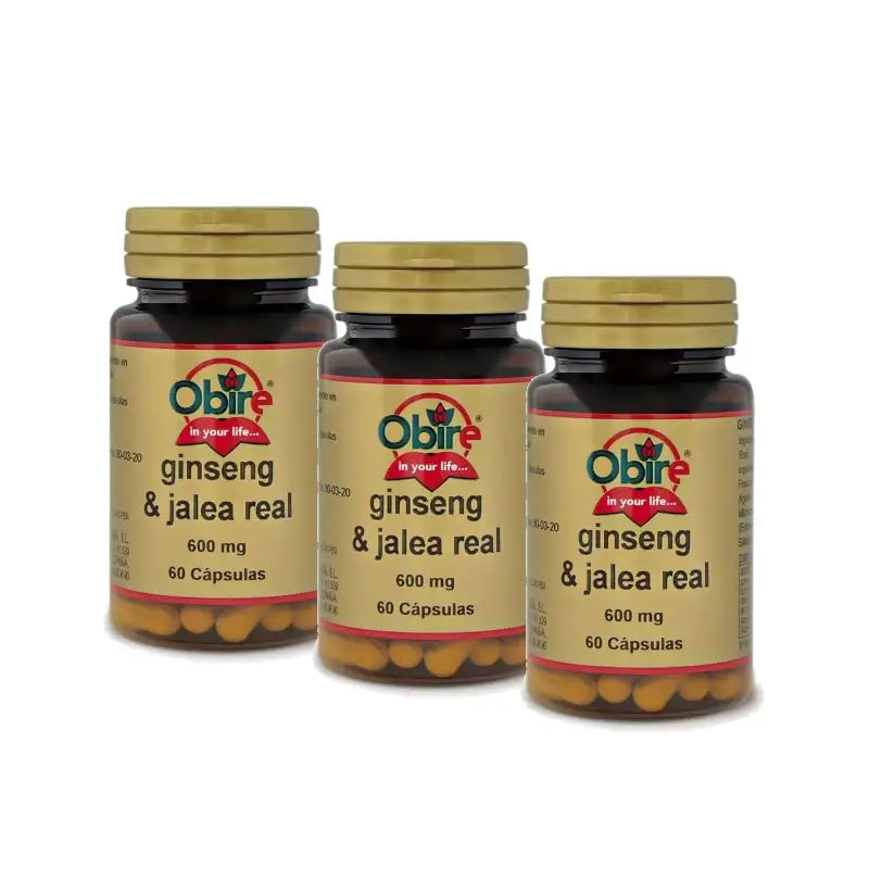Obire Ginseng & Royal Jelly, Pack of 3 x 60 capsules