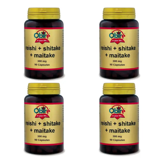 Obire Reishi + Shitake + Maitake, 4 x 90 capsules