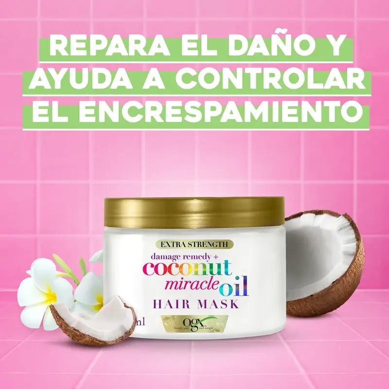 OGX Miracle Coconut Oil Hair Mask, Repairs and Revives Damaged and Fragile Hair, 168g