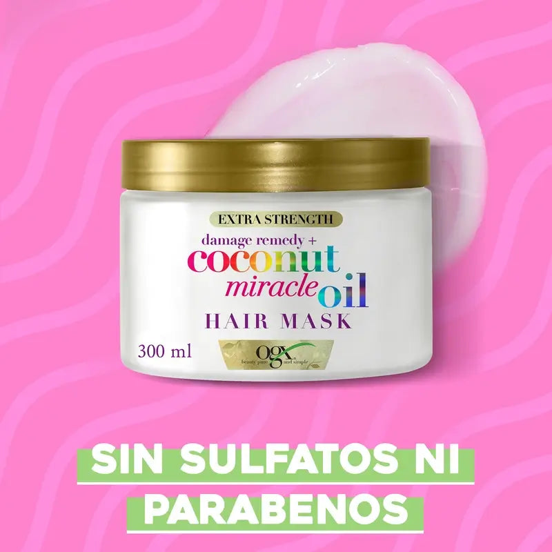 OGX Miracle Coconut Oil Hair Mask, Repairs and Revives Damaged and Fragile Hair, 168g